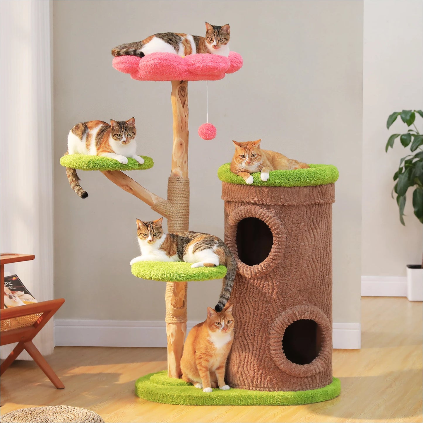 PAWZ Road Cat Tree With Four Condos And Scratching Post