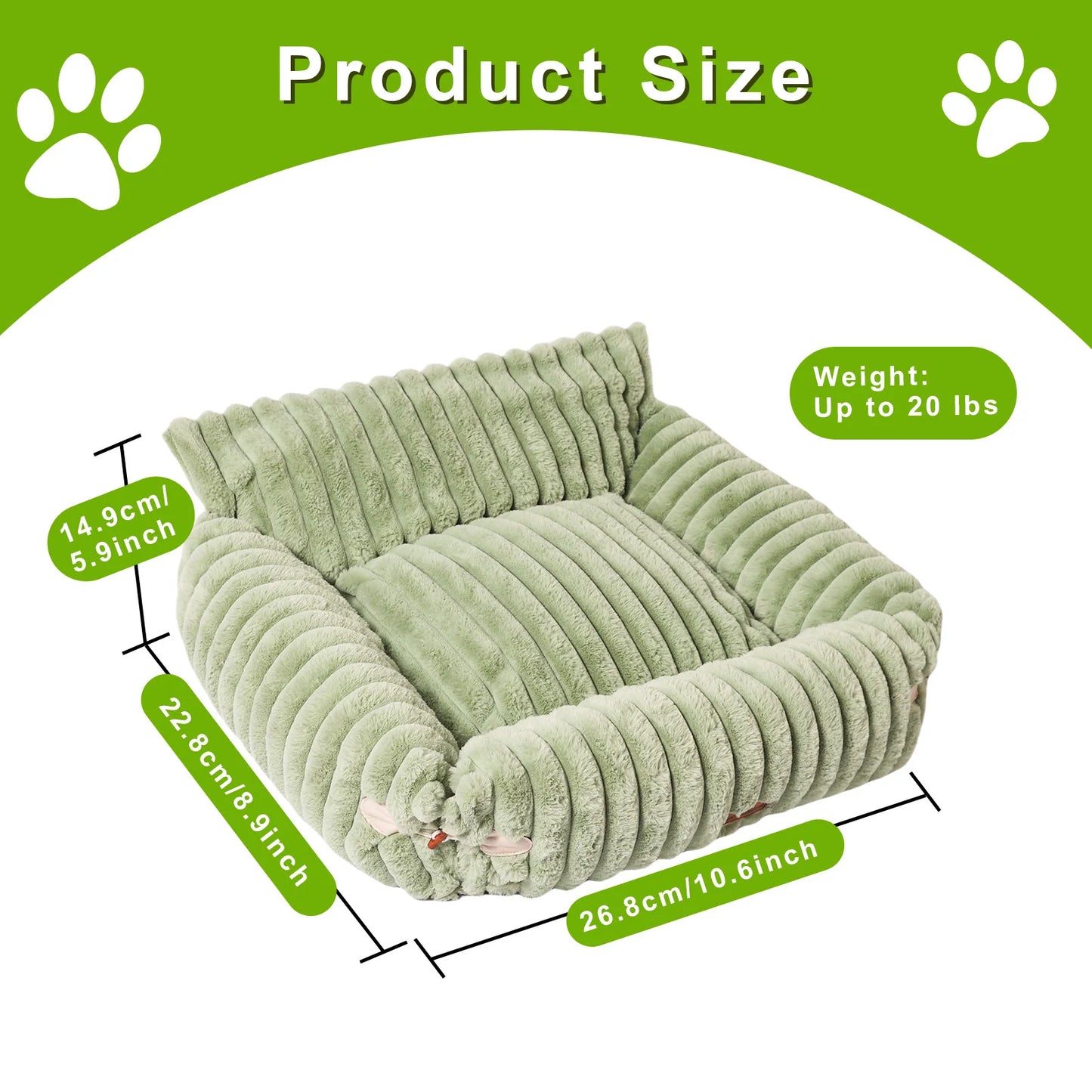 Cat Sofa Bed Furry Lounge Chair Detachable And Washable For Cats And Dogs