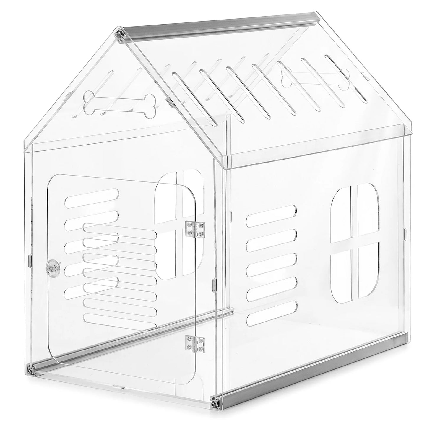 Acrylic Indoor Dog Kennel Lockable Ventilated Cage