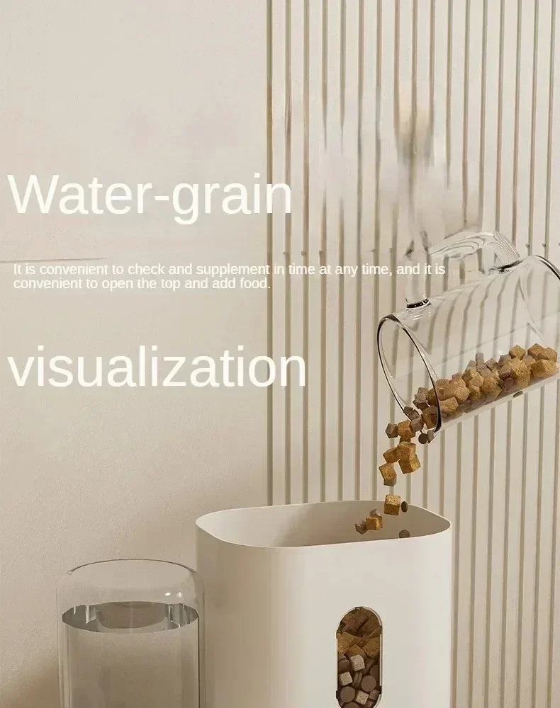 Automatic Cat And Dog Feeder With Water Fountain Large Capacity