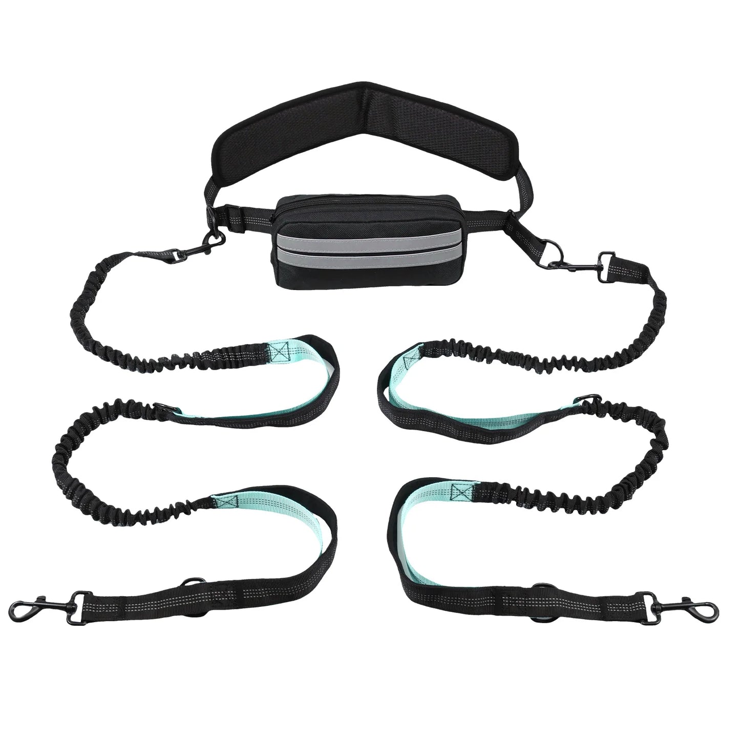 NONECN Hands Free Reflective Retractable Dog Leash Waist Bag