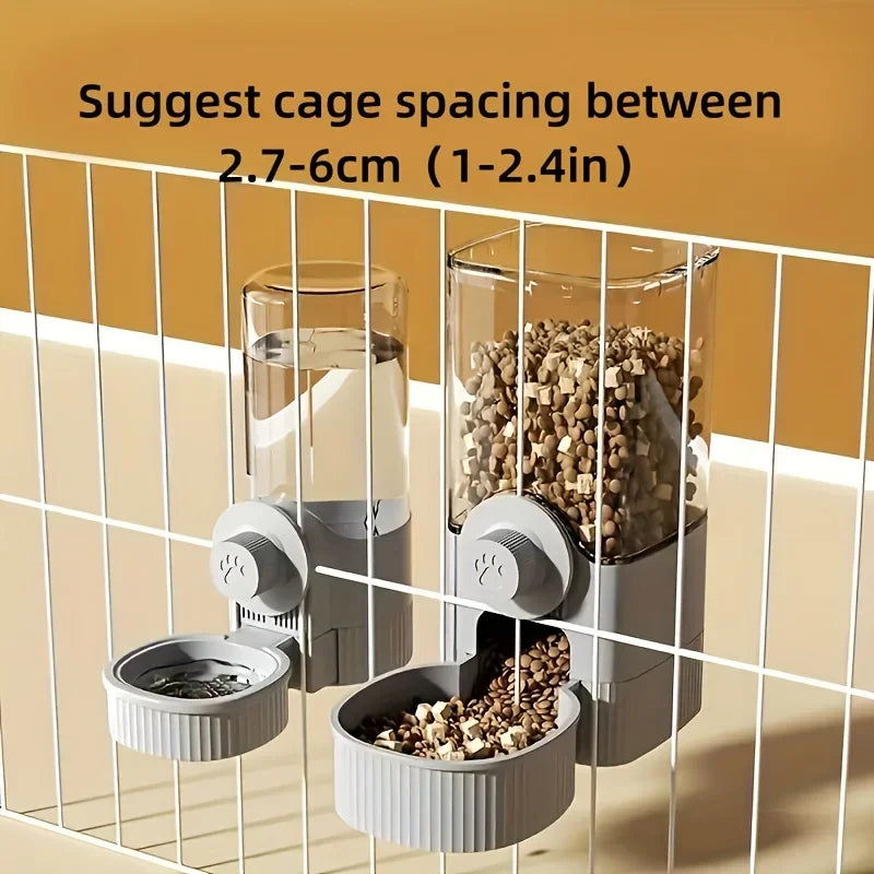 Hanging Automatic Pet Feeder And Water Dispenser For Cage