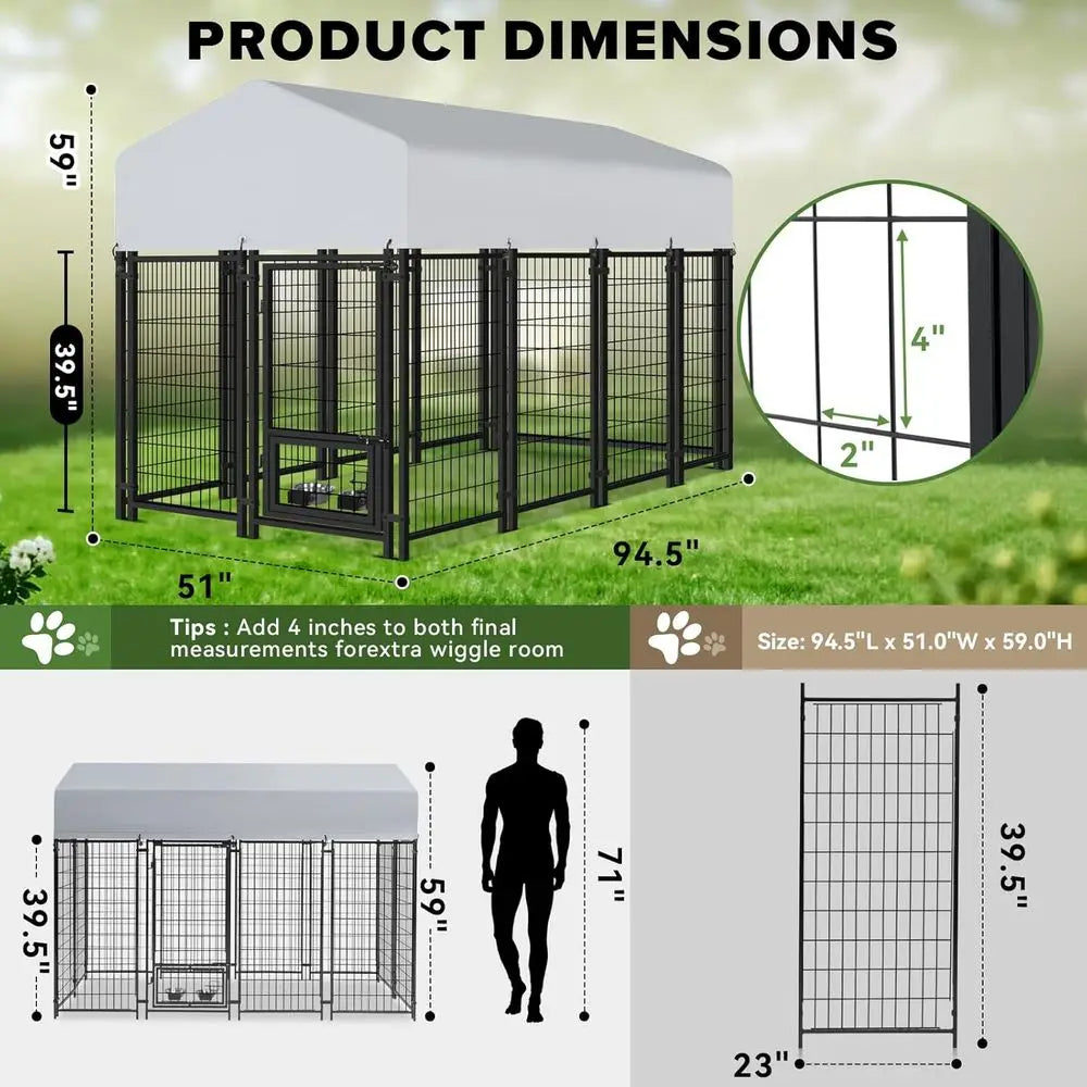 High-concerned Dog Kennel Outdoor Welded Wire With Lock