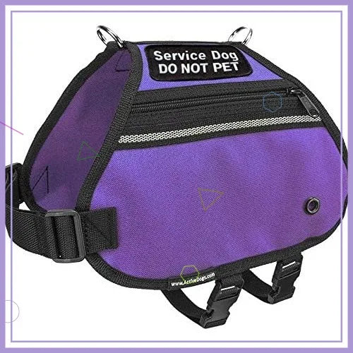 Service Dog Vest With Adjustable Straps And Zippered Pockets Poop Bag Grommet