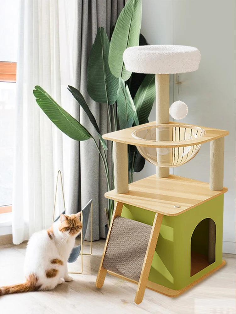 Alloet Cat Tree Tower Four Layers With Condos And Scratching Posts