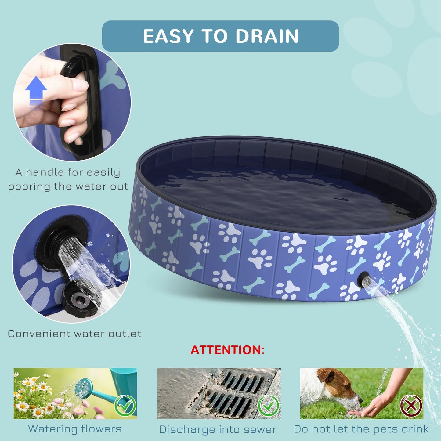 Hign-concerned Foldable Pet Swimming Pool Portable Cat Bath Tub Anti-Slip