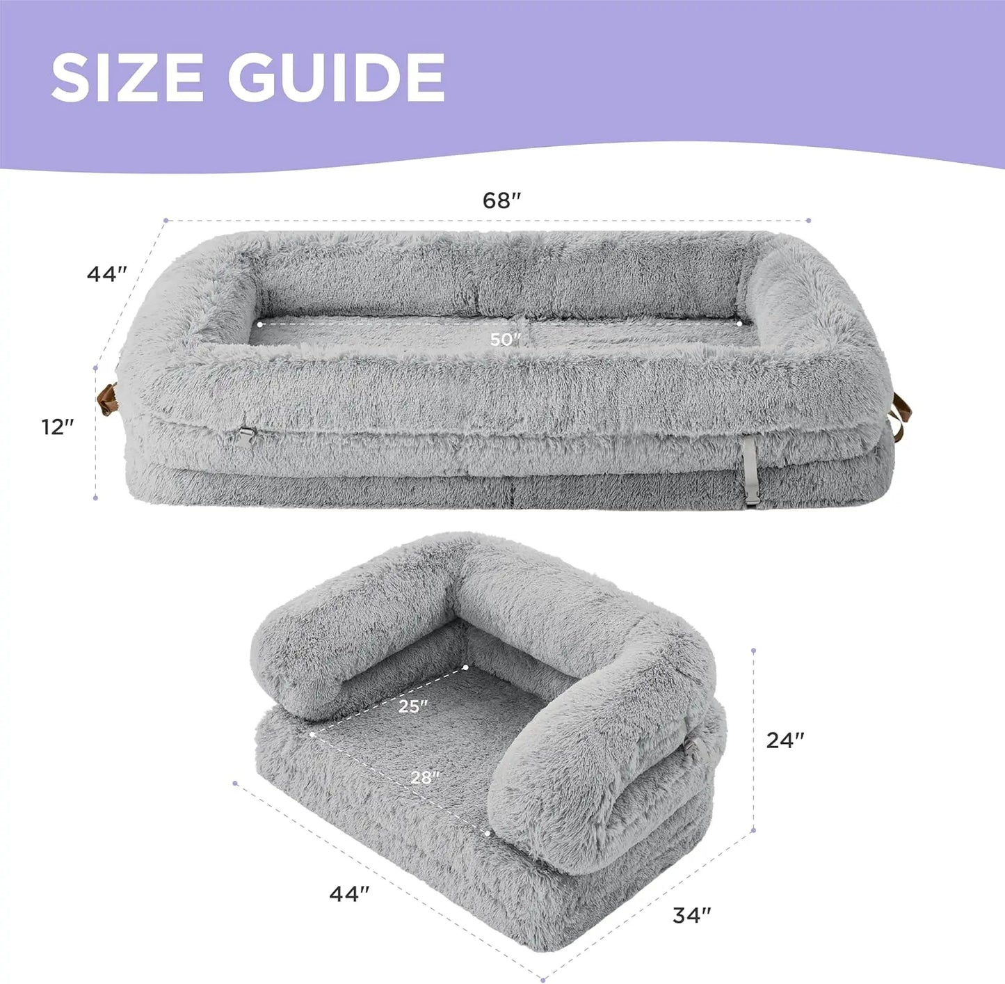 Foldable 3 In 1 Pet Bed With Orthopedic Foam And Waterproof Cover