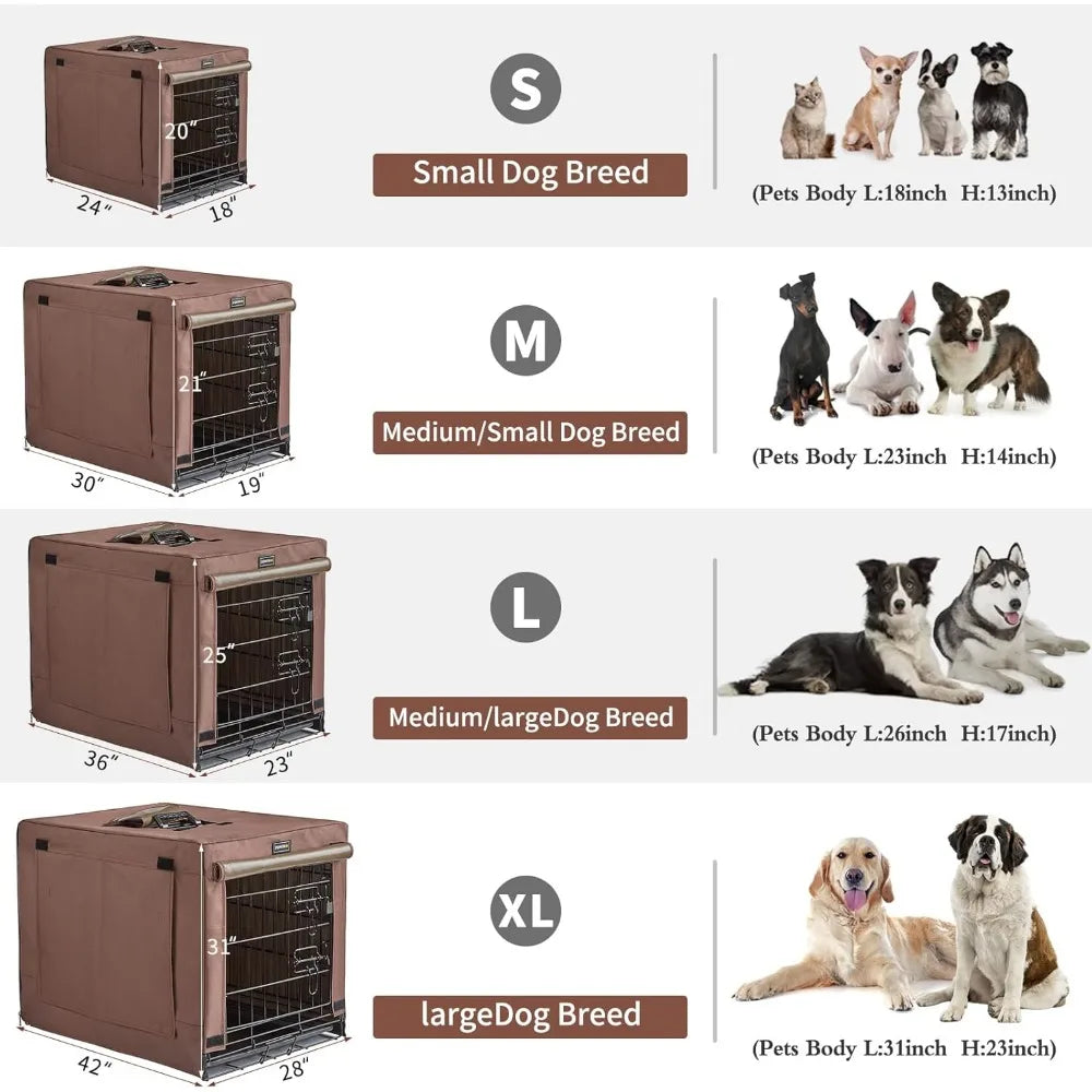 Collapsible Metal Dog Crate for Small to Medium Dogs