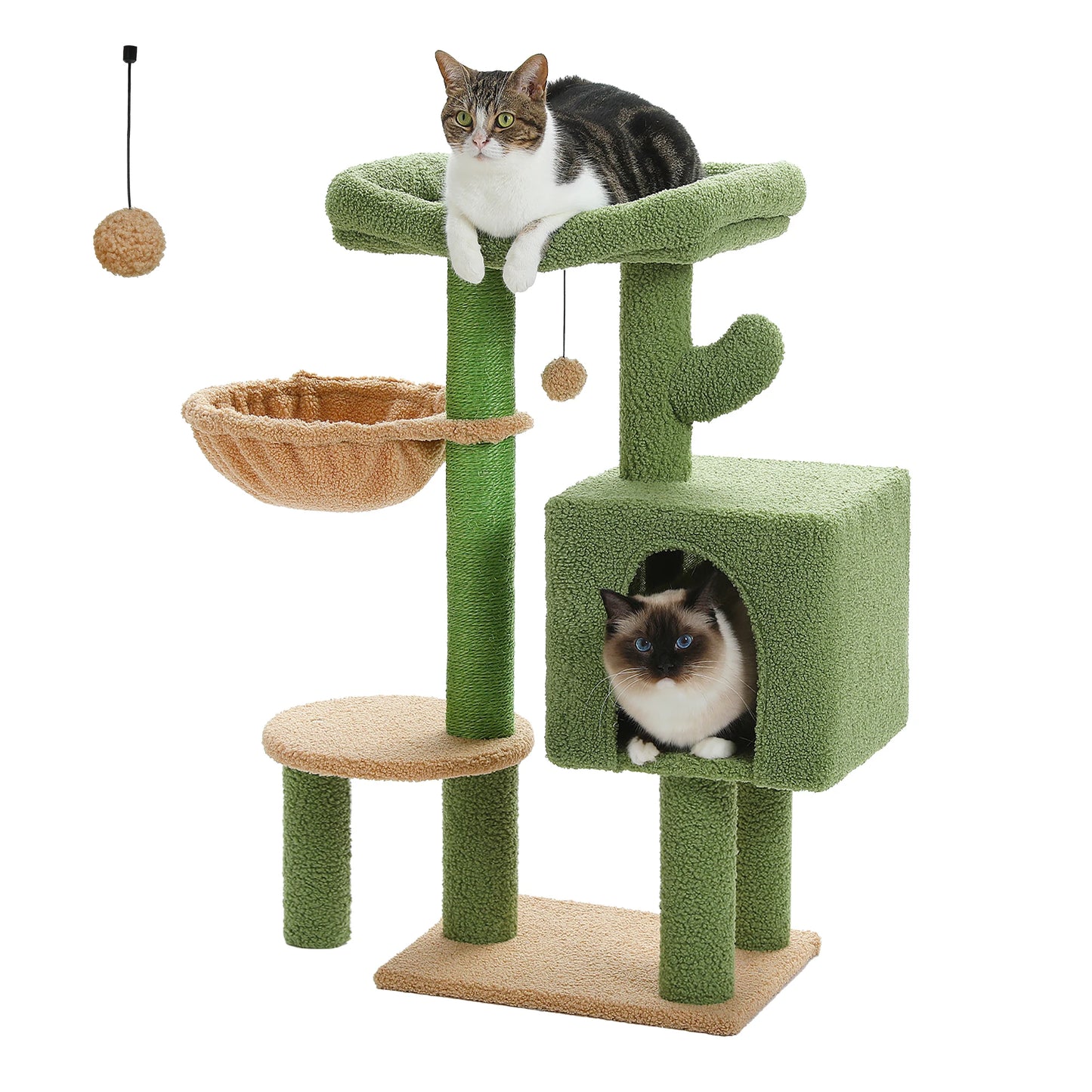 PEQULTICN Cat Tree with Scratching Post and Cozy Private Condo