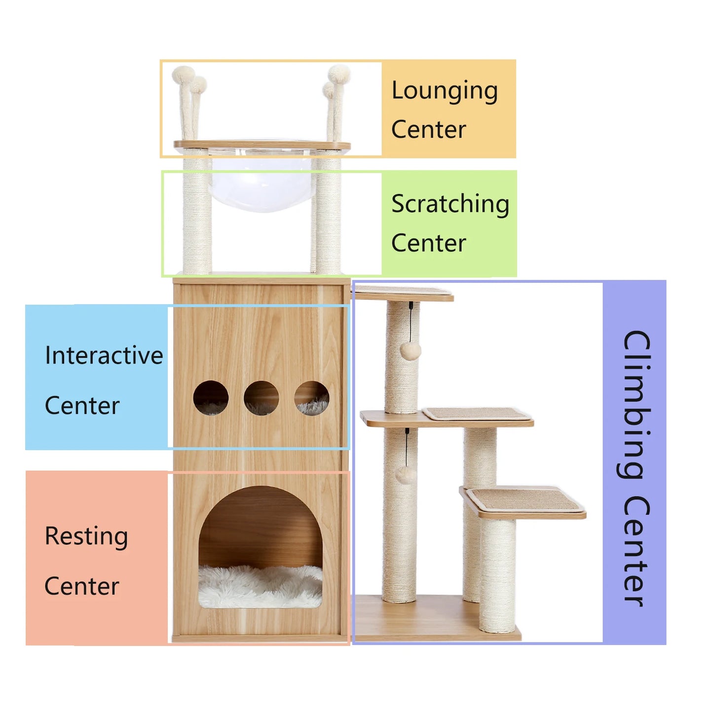 PAWZ Road Modern Cat Tree Tower For Large Indoor Cats