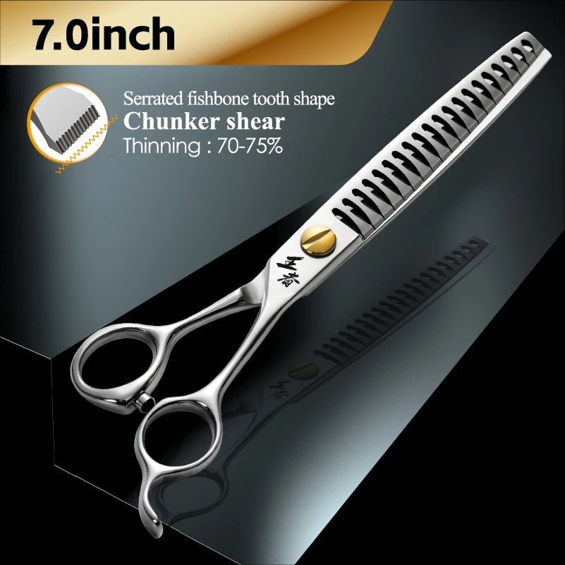 Fenice King Series VG10 Steel Dog Grooming Scissors Straight Curved Thinning