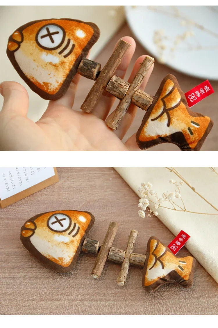 Cat Chew Toy Interactive Molar Teaser Grilled Fish Silvervine