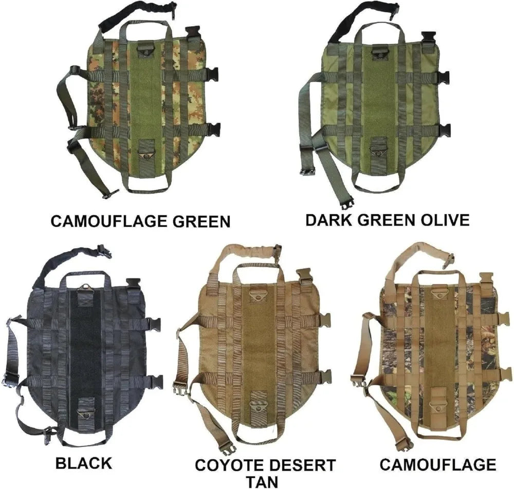 NONED Tactical Dog Vest Harness MOLLE Panels Hook Loop Patch
