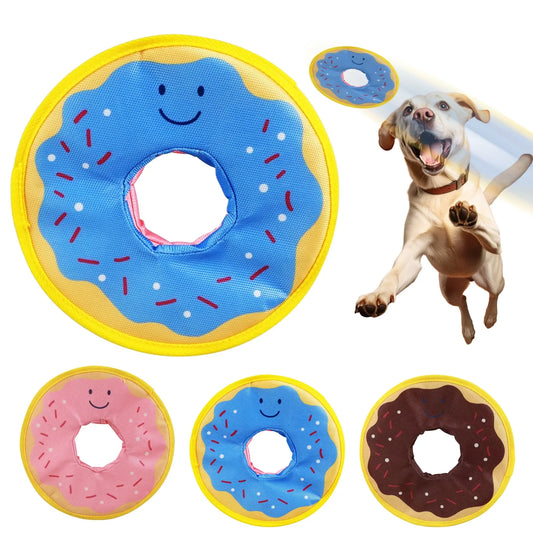 Qzee Dog Donuts Squeaky Outdoor Toy For Small And Medium Dogs