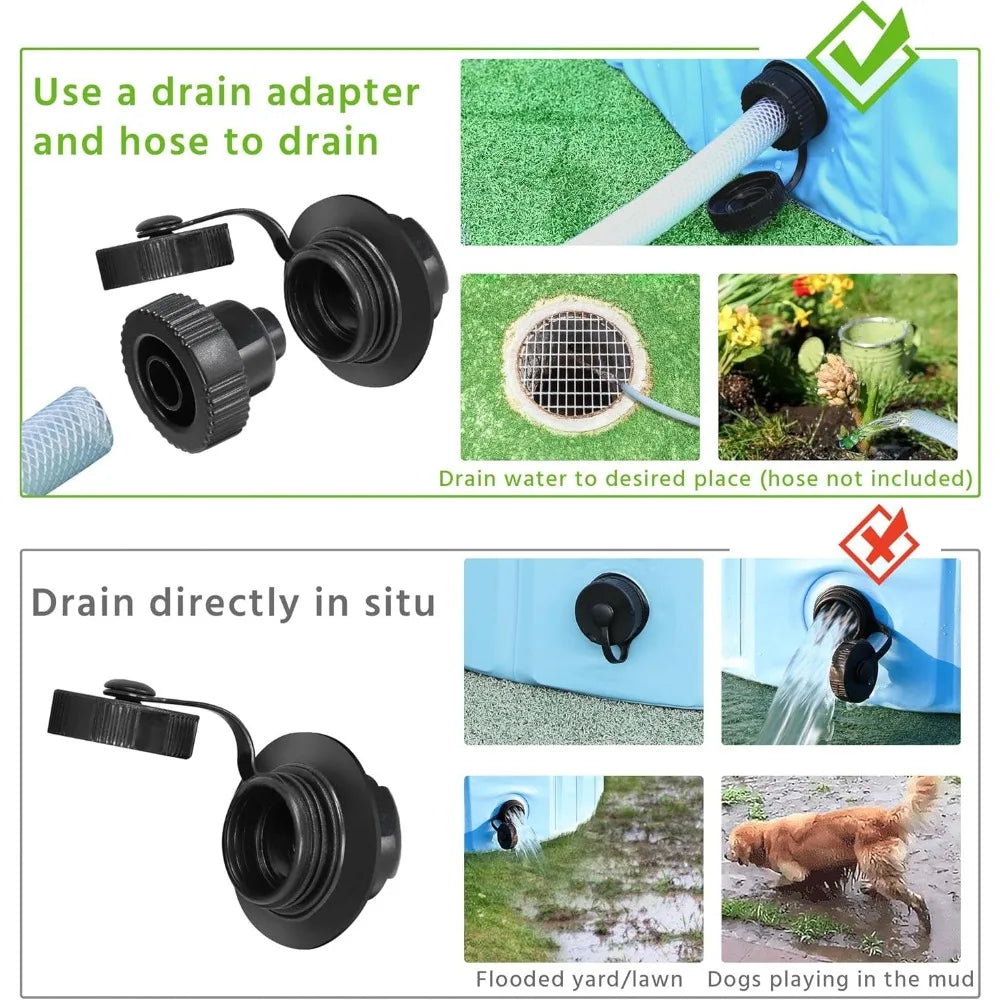 Large Foldable Dog Pool Collapsible Plastic Pet Bath Tub Scratch Resistant