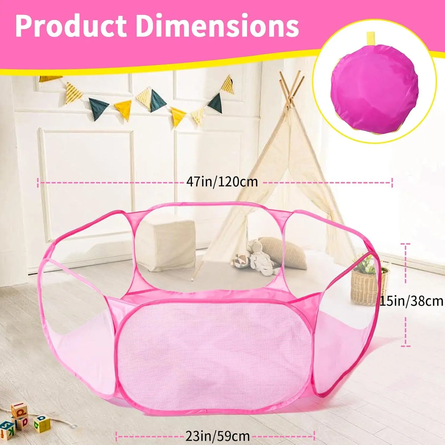 SHXI Cute Hexagon Kids Ball Pit Indoor Outdoor Play Pool