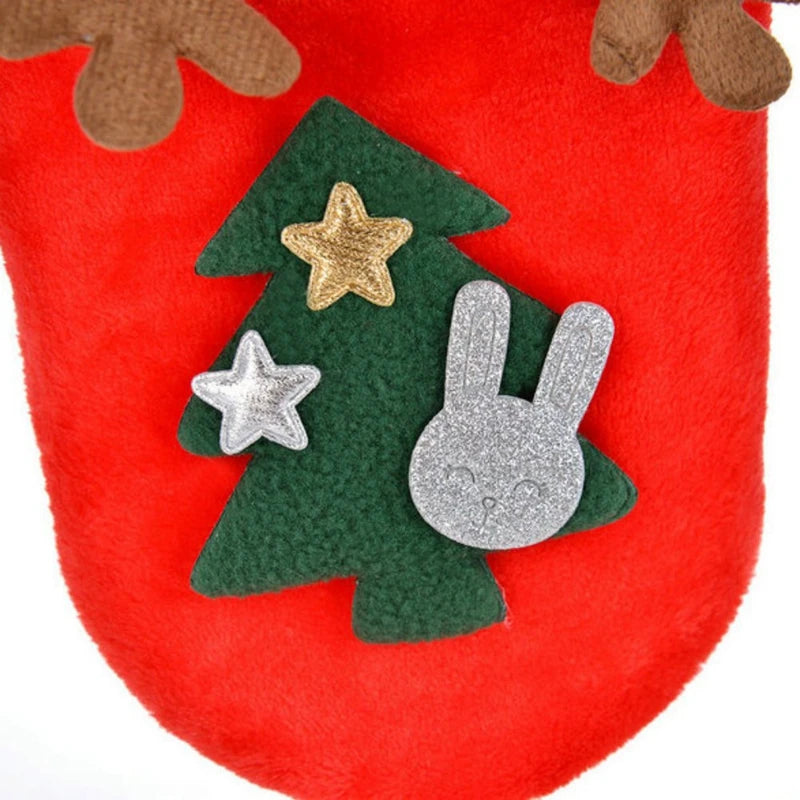 Guangdong Hooded Christmas Dog Jumpsuit Polyester Winter Coat