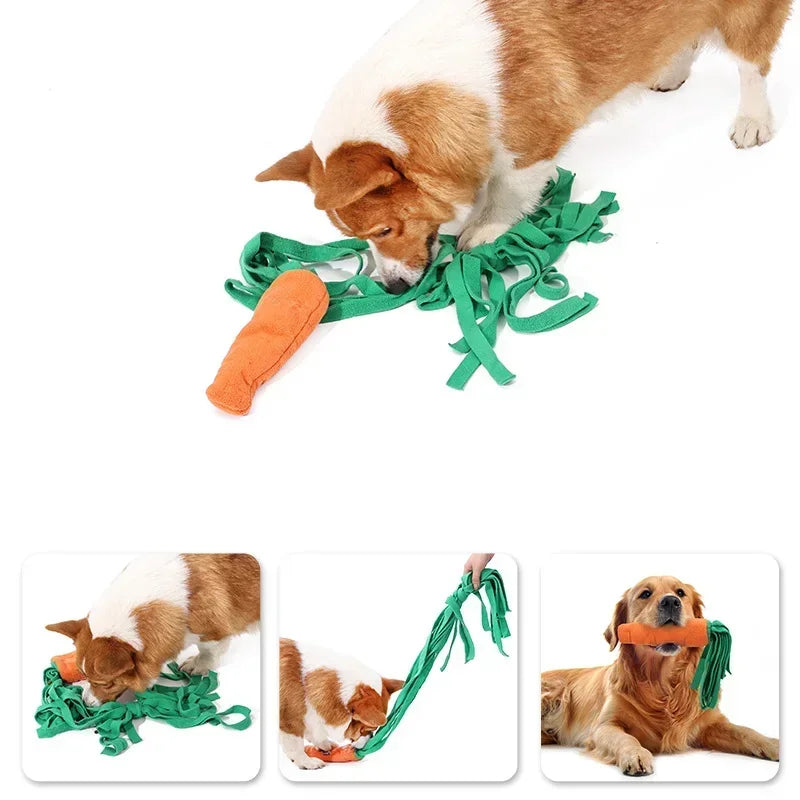 Hign-concerned Dog Sniffing Toy Carrot Shape Squeaky Nosework Toy