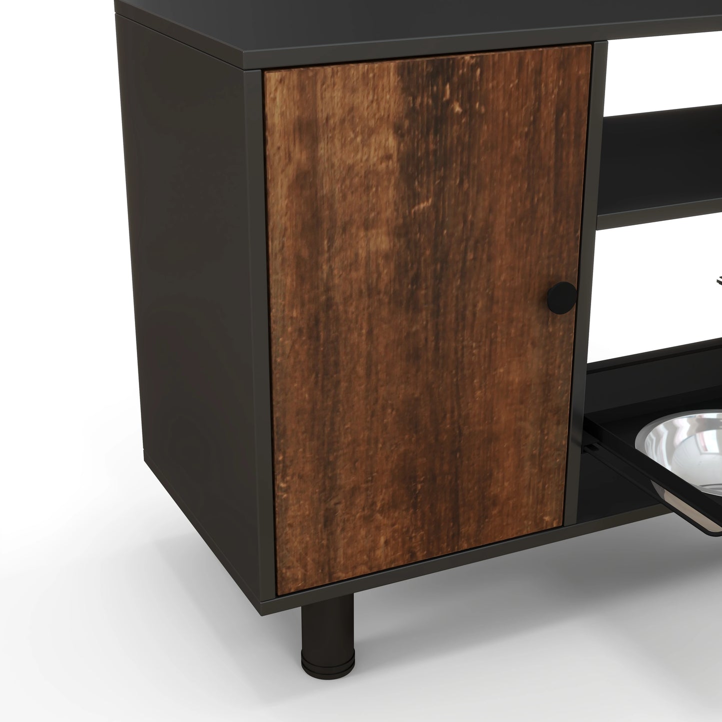 Hign-concerned Pet Feeding Table Stainless Steel Double Bowls