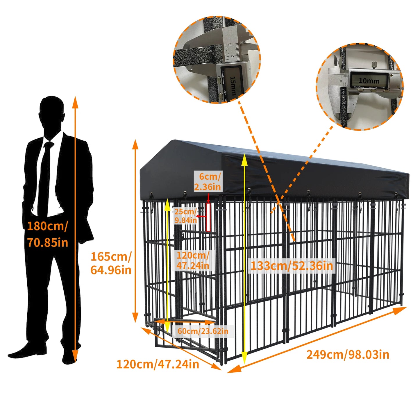 Hign-concerned Luxury Outdoor Dog Kennel Playpen With Roof