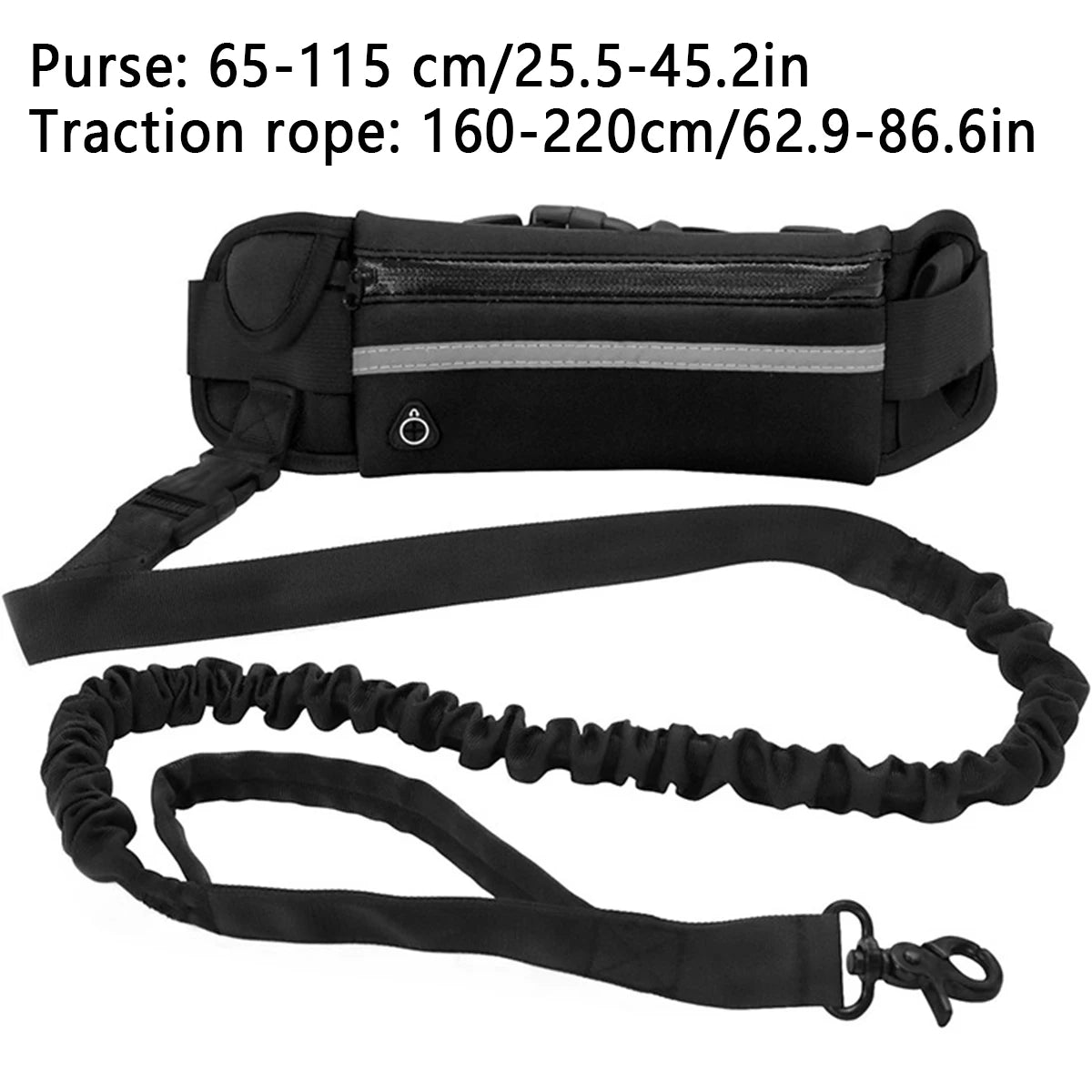 NONECN Hands Free Reflective Retractable Dog Leash Waist Bag