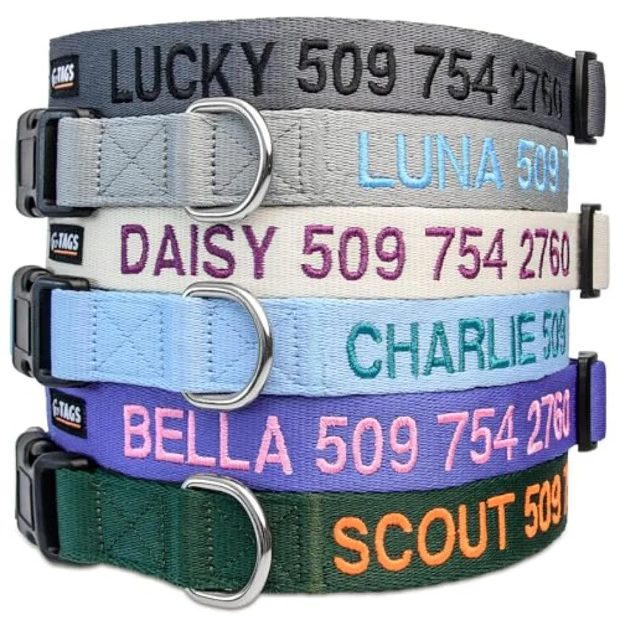 Personalized Dog Collar Embroidered With Pet Name And Phone Number