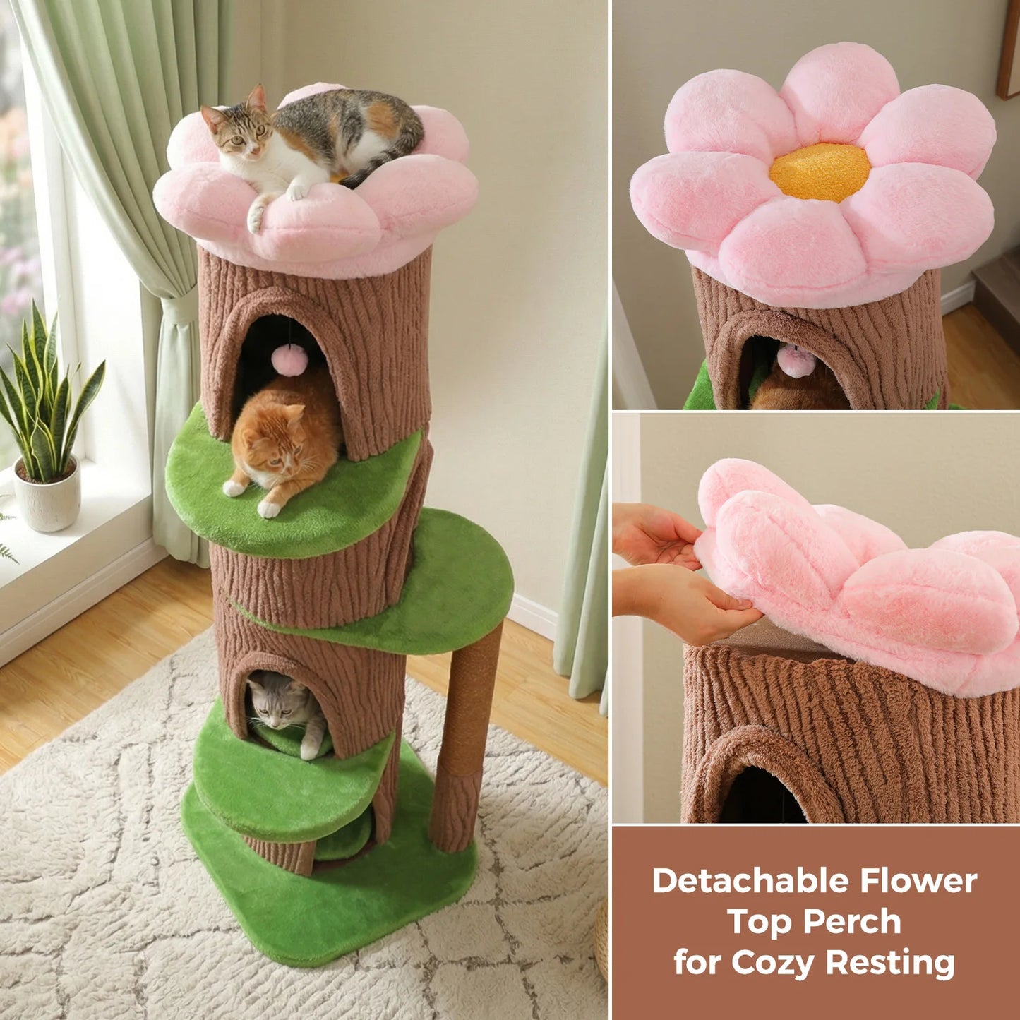 PAWZ Road Cat Tree With Four Condos And Scratching Post