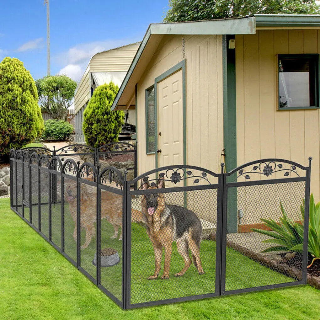 BINGOPA Foldable Heavy Duty Dog Playpen With Gate And Mat