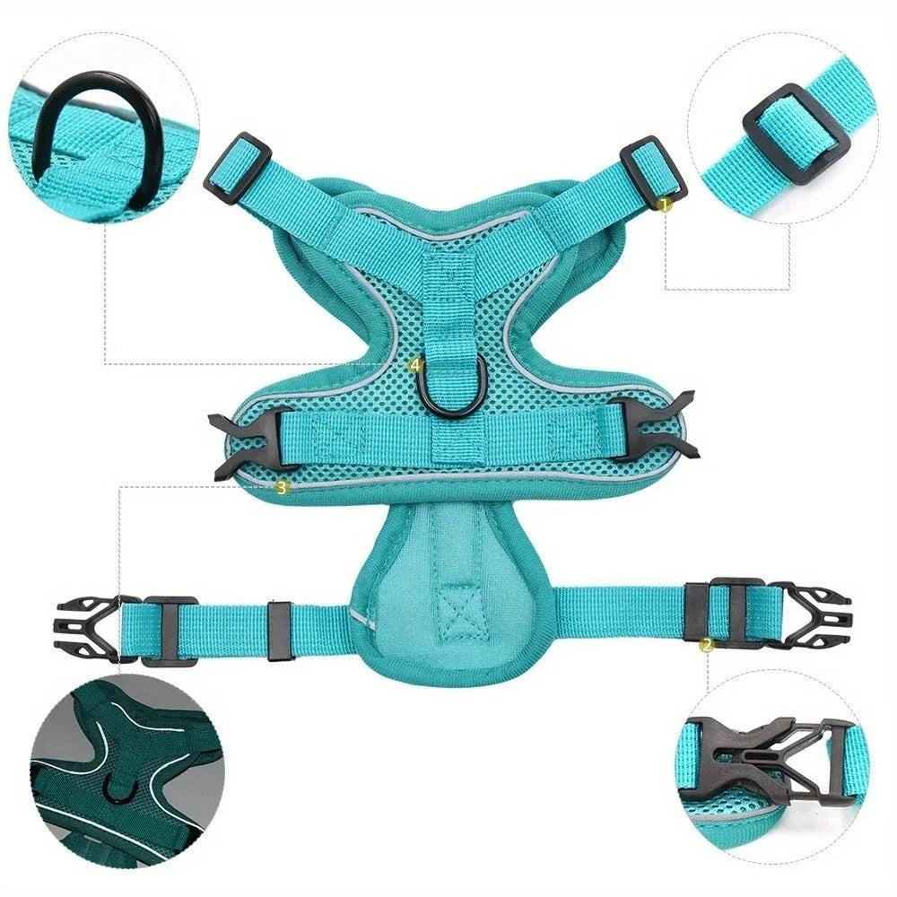 NONECN No Pull Dog Harness And Leash Set Reflective