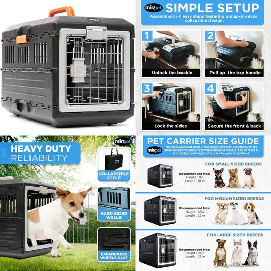 Portable Premium Collapsible Pet Carrier Crate For Cats And Dogs