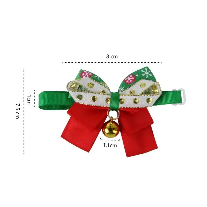 Guangdong Christmas Pet Bow Tie Collar For Cats With Bell