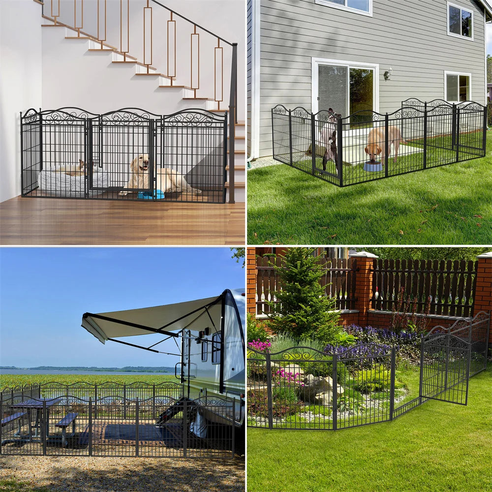 BORWARTH Heavy Duty Dog Playpen 8 Panel Wire Fence Enclosure