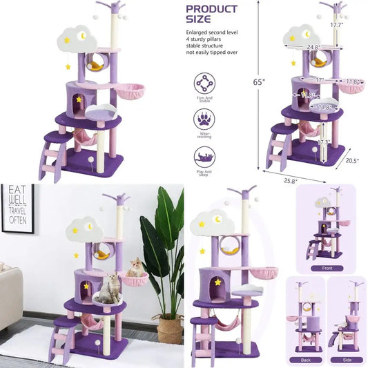 Cloud Themed Cat Tree for Indoor Cats Tall Cat Tower