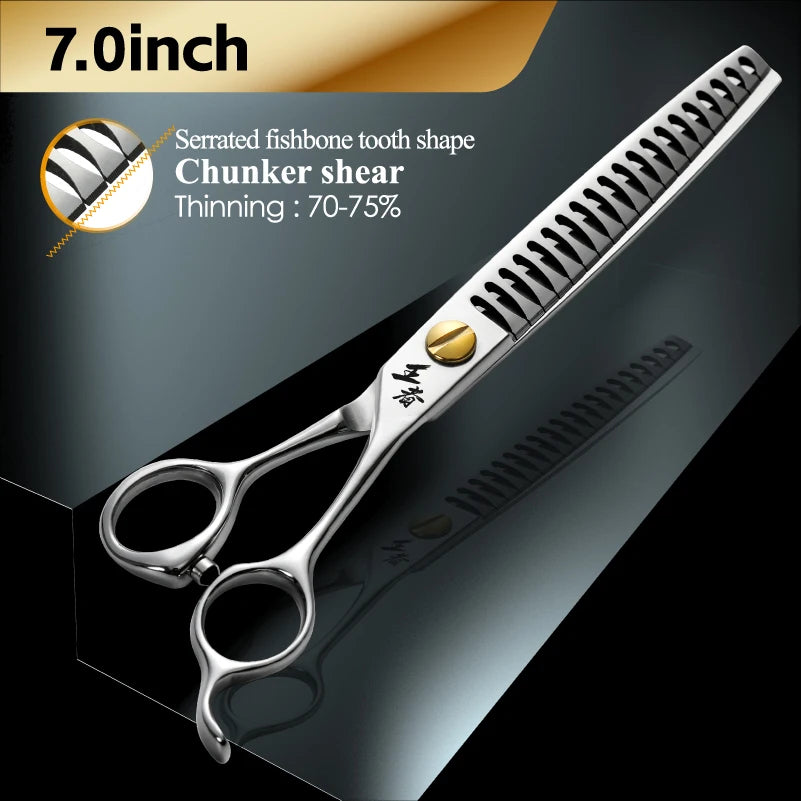 Fenice King Series VG10 Steel Dog Grooming Scissors Straight Curved Thinning