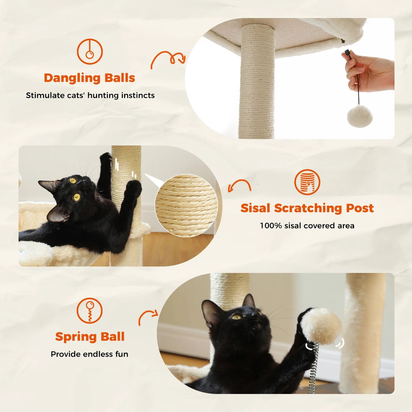 PAWZ Road Modern Cat Tree Indoor Multilevel Wood Tower