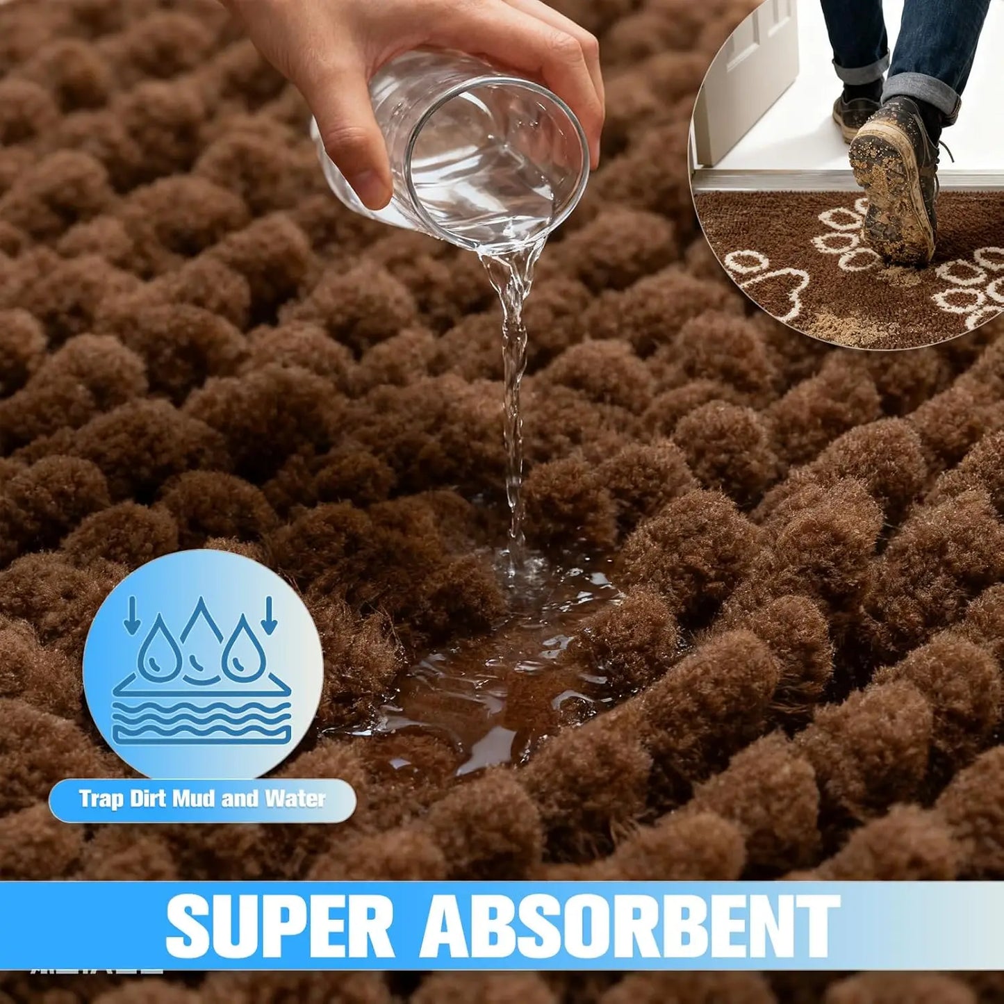 Absorbent Dog Door Mat For Muddy Paws Indoor Outdoor