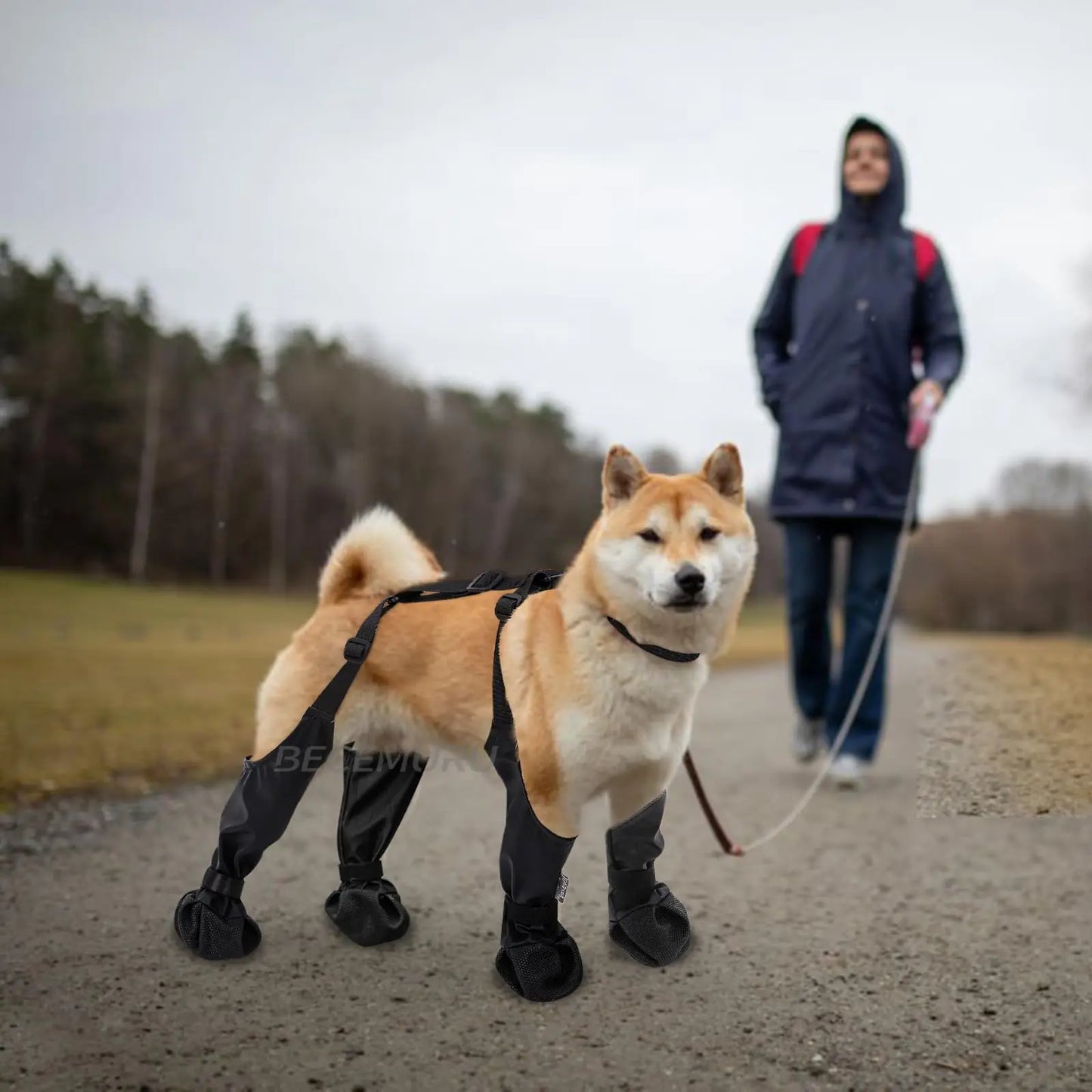 NONECN Dog Full Leg Waterproof Boots Non Slip Rain Shoes