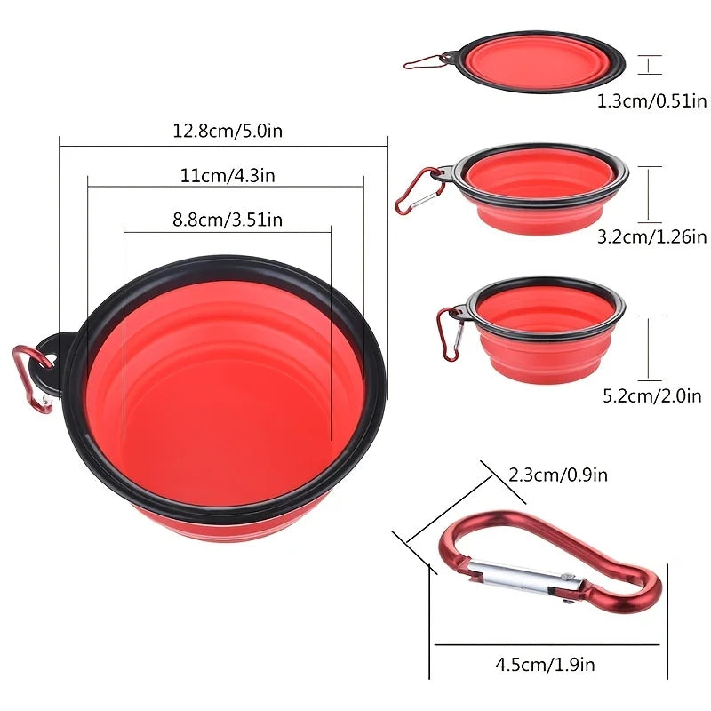 Portable Cat And Dog Food Bowl TPR Silicone Collapsible