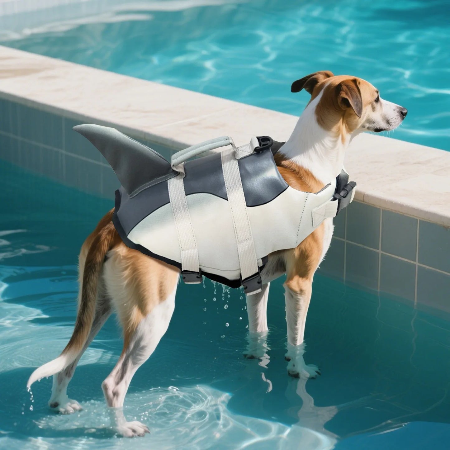 Dog Life Jacket With Handle Buoyancy Vest For Swimming