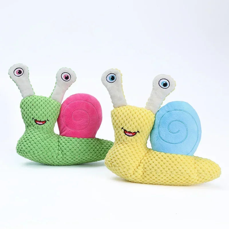 Hign-concerned Chemical Snail Shaped Bite Resistant Plush Squeaky Dog Toy