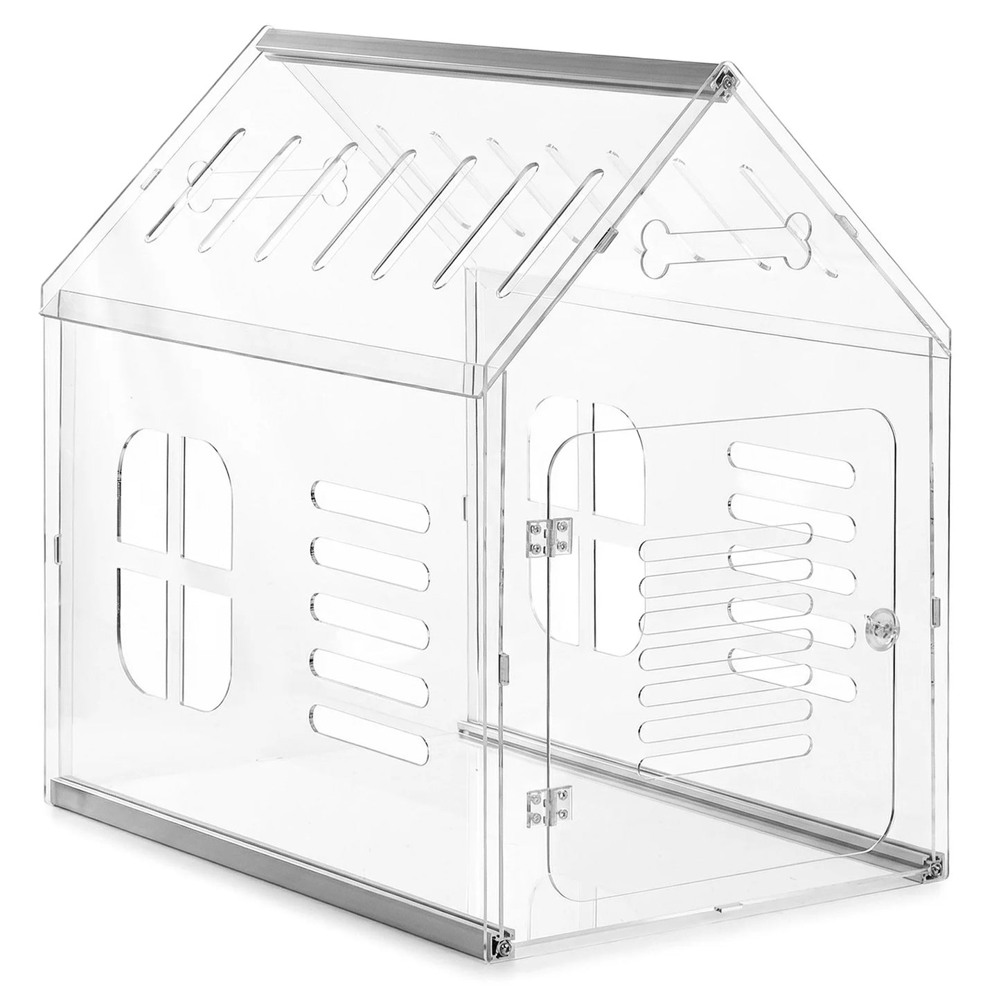 Acrylic Indoor Dog Kennel Lockable Ventilated Cage