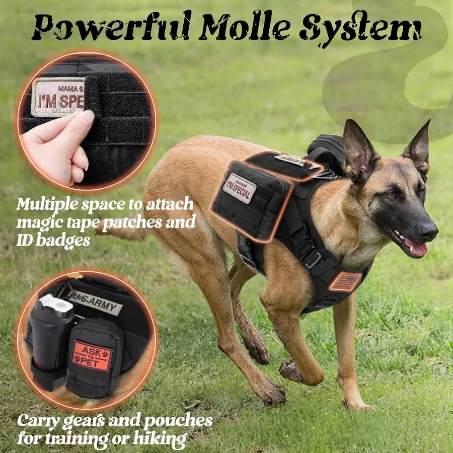 Hign Concerned Tactical Dog Harness No Pull Handle