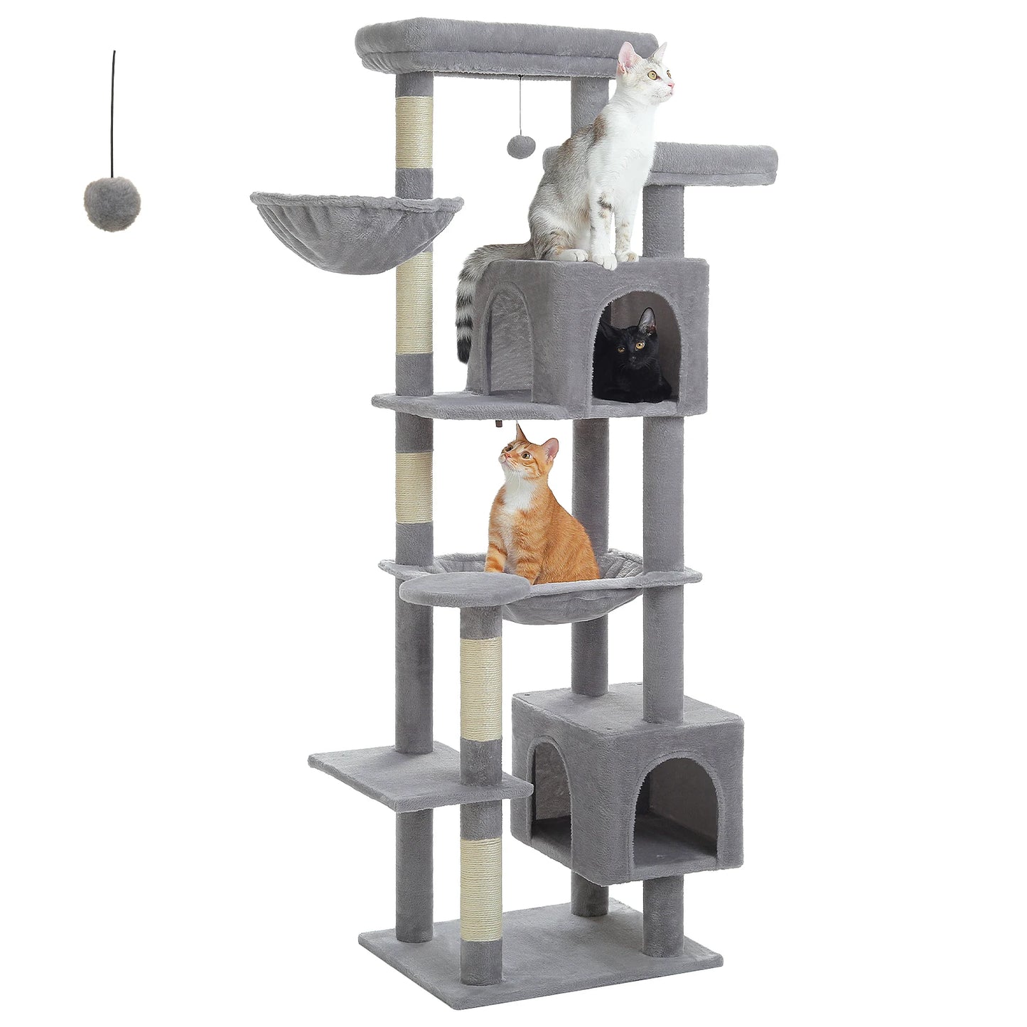 PEQULTICN Cat Tree Indoor Multi Level Tower With Scratching Posts Hammock