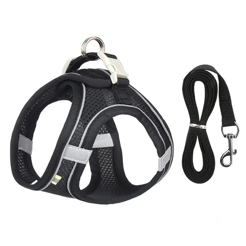 Puppy Harness Set Adjustable Dog Harness Vest With Leash
