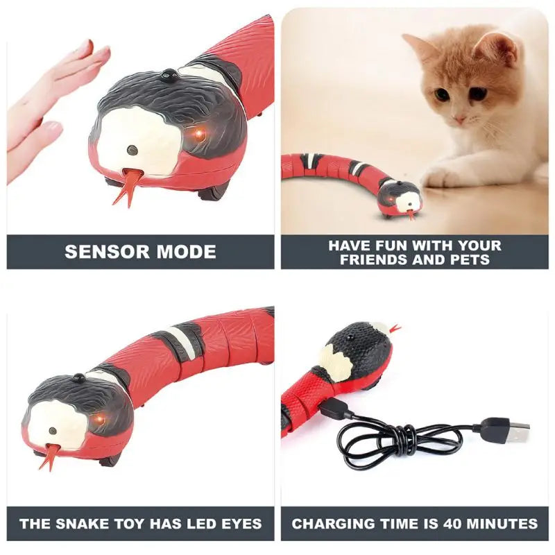 NONECN Smart Sensing Snake Interactive Cat Toy Usb Charging