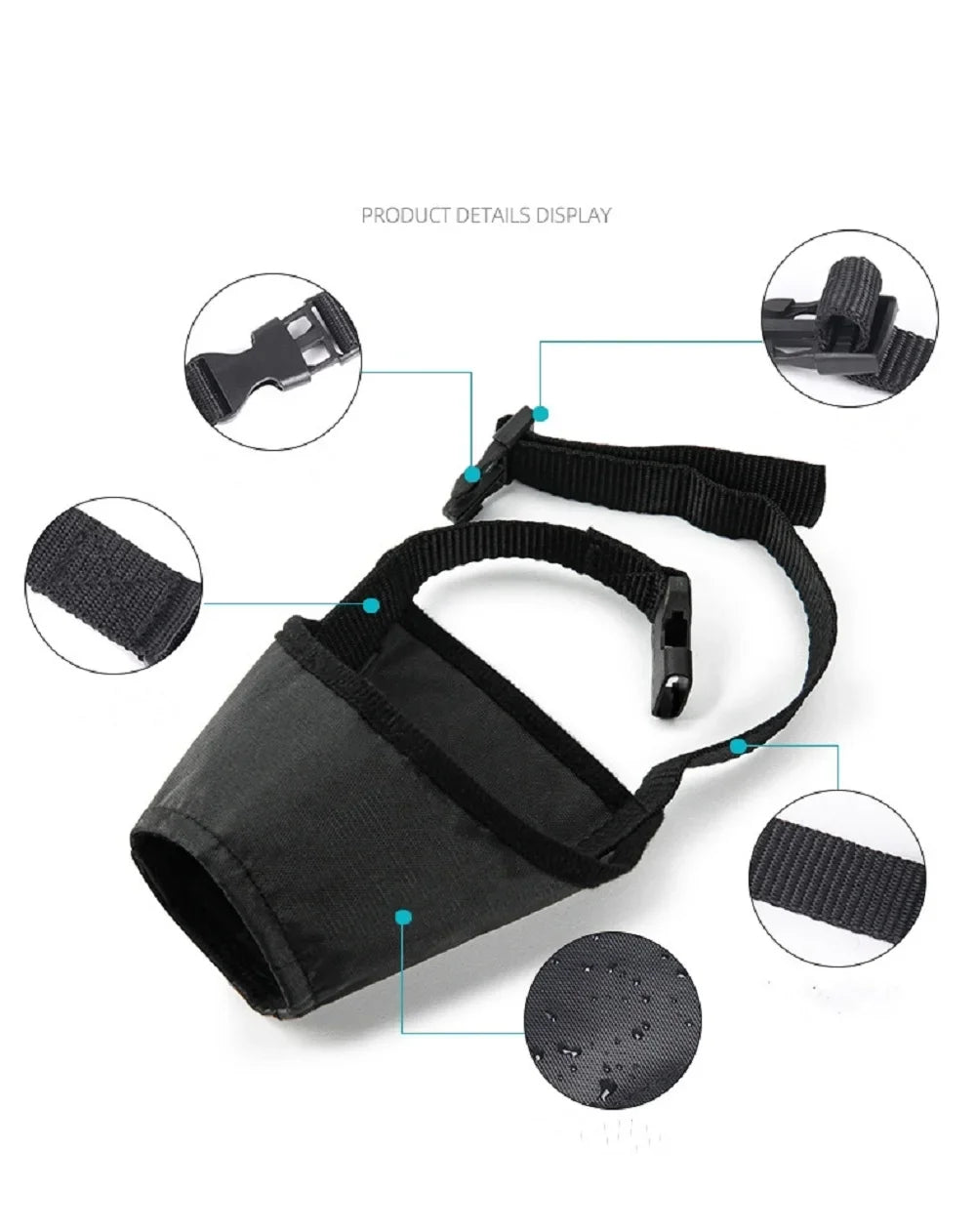 CN Soft Nylon Dog Muzzle With Safety Buckle