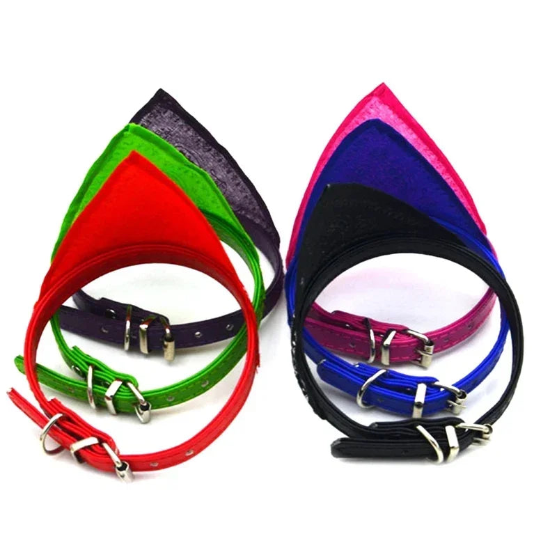 Decoration Adjustable Cat And Dog Bandana Collar PU Neck Scarf