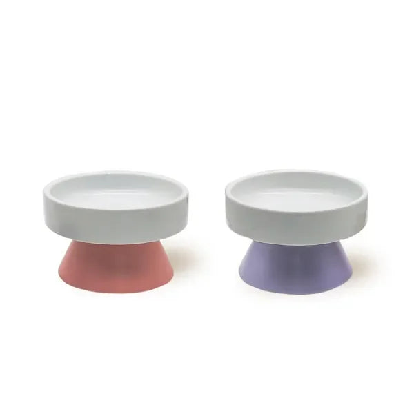 High-concerned Cat Ceramic Raised Food Bowl Tower Feeder