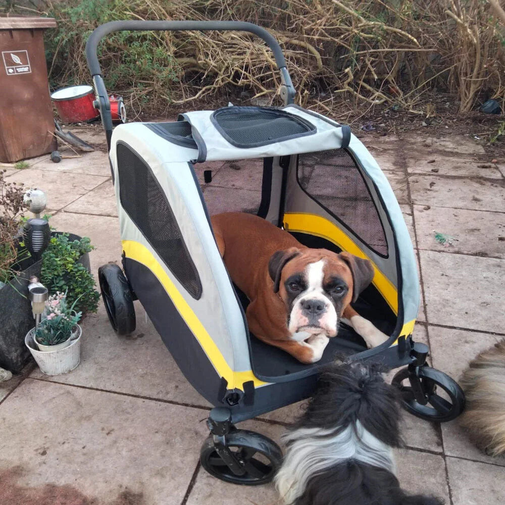 Premium Dog Stroller Pram 4 Wheel Foldable Travel Cart For Dogs