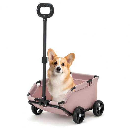 Pet Stroller For Small Dogs And Cats Folding Four Wheels Carrier